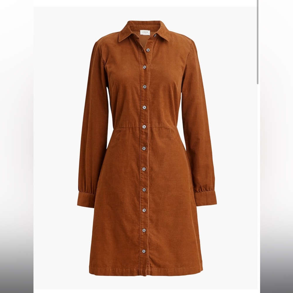 J Crew long sleeve button up corduroy mini dress